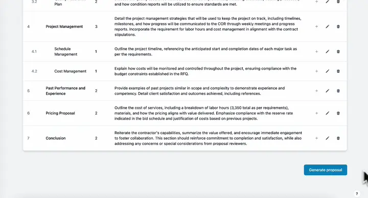 Generate government contracts using AI